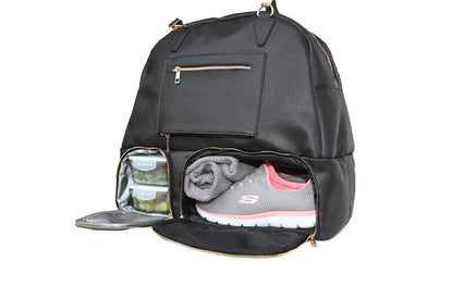 bag with lunch box and shoe compartment